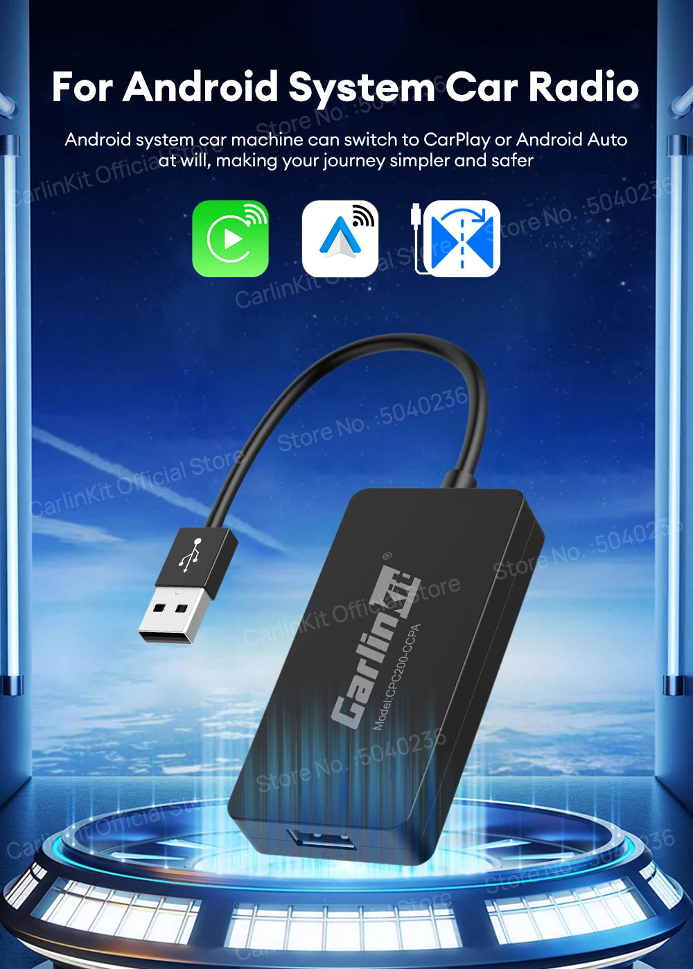 CarlinKit CCPA Wireless CarPlay Für Android Auto Radio Drahtlose Android Auto Drahtlose Auto Connect Mirrorlink Smart USB Adapter
