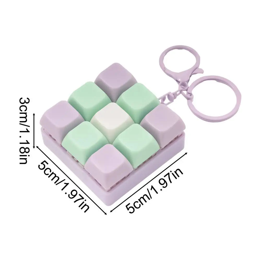Fidget Keyboard 9 In 1 Mechanical Sensory Detachable Gadget Keycap Fidget Reconfigurable Finger Press Button Stress Relief Gift