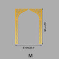 Islamic Arch Mirror Wall Sticker Gold Acrylic 3D Mosque Frame Decal With Geometric Pattern Ramadans Festival Home Decor Accent