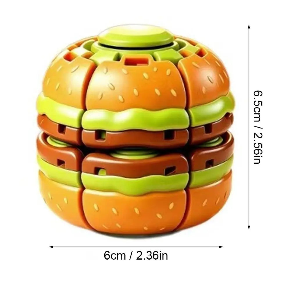 Burger Fidget Spinner Toy Creative Deformation Sensory Stress Relief Toy Cute Food Spinner Fingertip Decompression