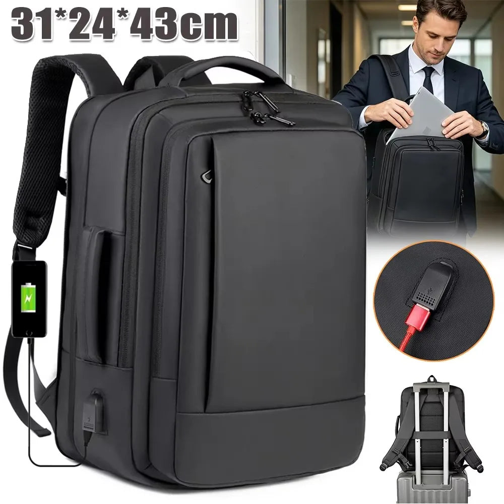 Unisex-Laptop-Rucksack mit großem Fassungsvermögen, stilvolle, multifunktionale Computertasche für Herren, ideal als Rucksack für Studenten, geeignet für die Schule, den täglichen Arbeitsweg und Geschäftsreisen.