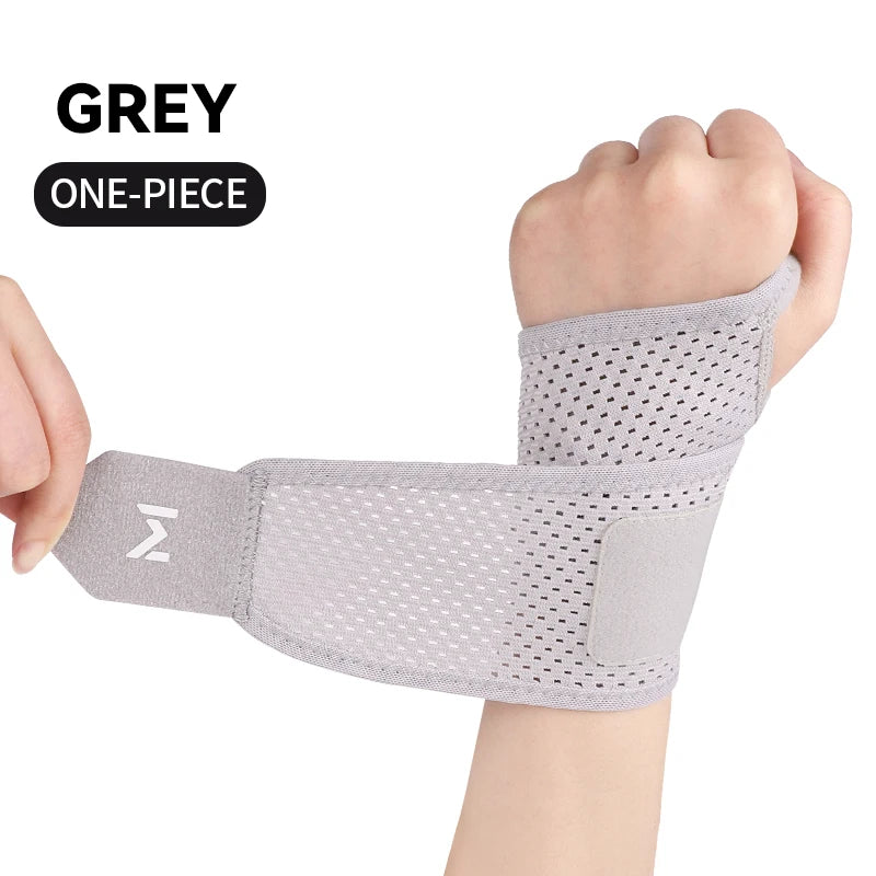 1pc Adjustable Wrist Strap Sports Wrist Support Brace Black Weightlifting Wristband For Men & Women Badminton Tennis Gym