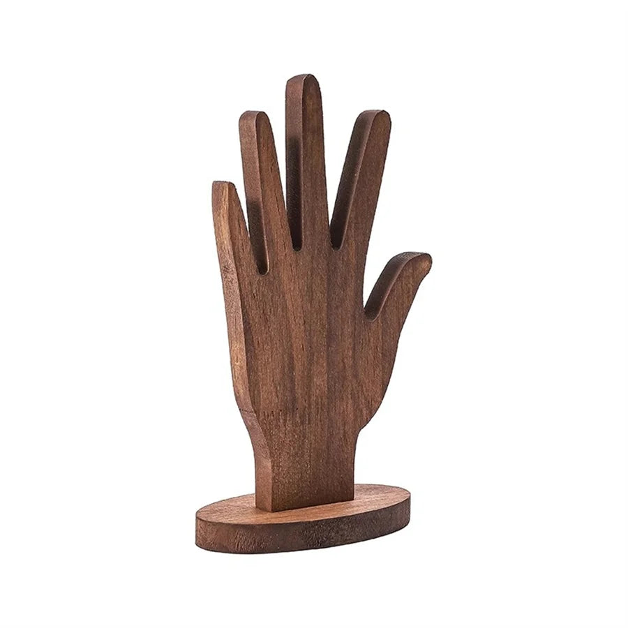 Handförmiger Schmuckständer, Multifunktionales Schmuckregal, Fingerhand-Display für Armbänder, Holzringhalter, Handringhalter