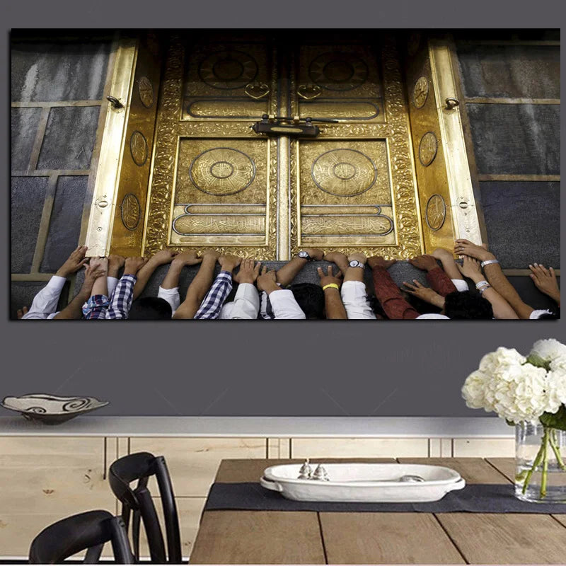 Islamic he Mosque Wall Art Canvas Prints Arbic Kaaba Al Masjid An Nabwi Islamic Canvas Poster Living Room Decor Paintings