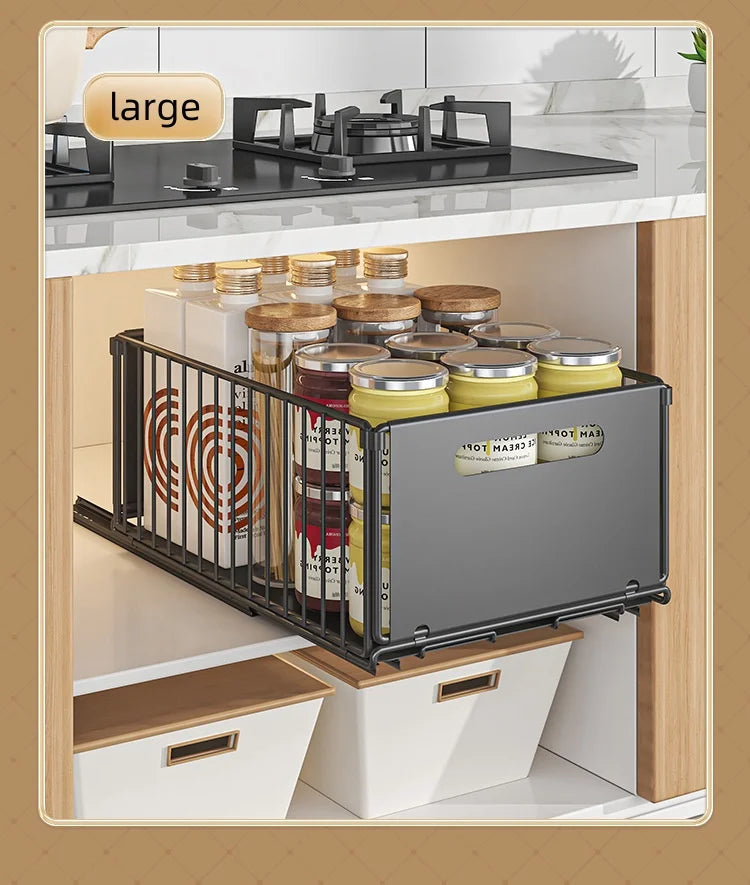 Kitchen Storage Rack Sink Storage Rack Drawer Organizer Suitable for Sink and Countertop Spice Jar Storage Rack Cabinet Rack