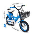 12-inch Stable Cycling Blue Kids Bike Children Bicycle Reliable Braking System Soft Cushion for Infants 2-4 Years