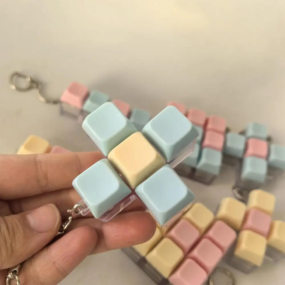 Fidget Decompression 1/4/9 Keyboard Key Toy Anti Stress Finger Keyboard Games For Adults Antistress Toys Boys Girls Keychain