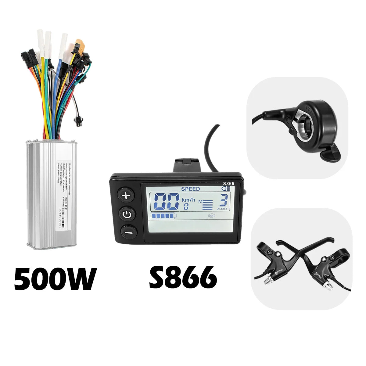 24V 36V 48V 60V Electric Bike Brushless Controller with LCD Display E-bike Accessories Parts E-Scooter 500W S886 S830 G51 S866