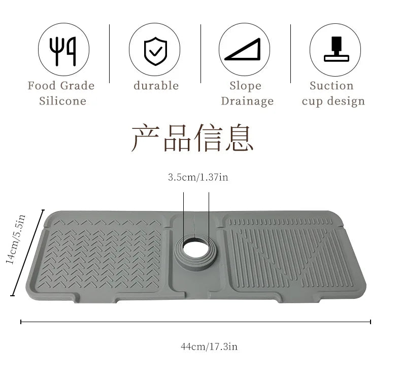 Kitchen Tools Silicone Faucet Drain Pad Slope Drain Pad Storage Pad Foldable Wash Table Waterproof Pad