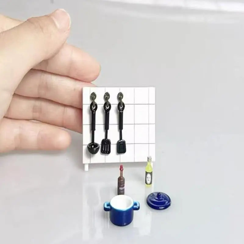 1 Set Dollhouse Miniature Simulation Kitchen Utensils Gas Stove Model Kitchen Accessories For Doll House Decor Pretend Play Toys