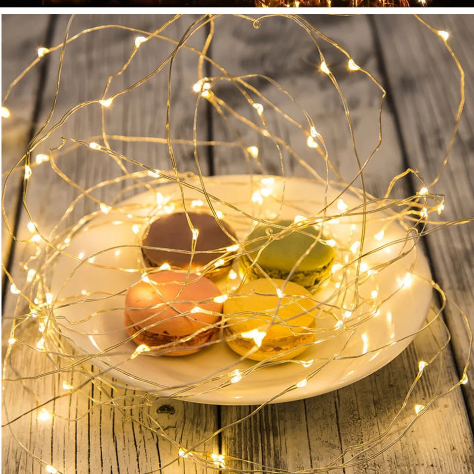 10/PCS 5M/3M LED Lantern Christmas Fairy Tale Lamp Lantern Cake Gift Box Creative Star String Light Battery Copper Wire Light