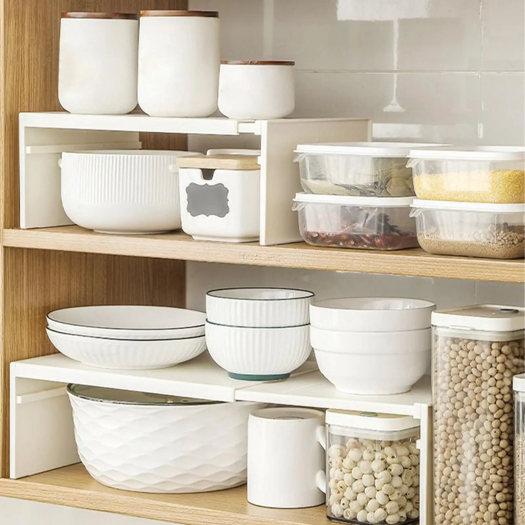 Kitchen Cupboard Organizer Retractable Cabinet Shelf Seasoning Bottle Spices Rack Dish Shelf Kitchen Accessories Storage Rack