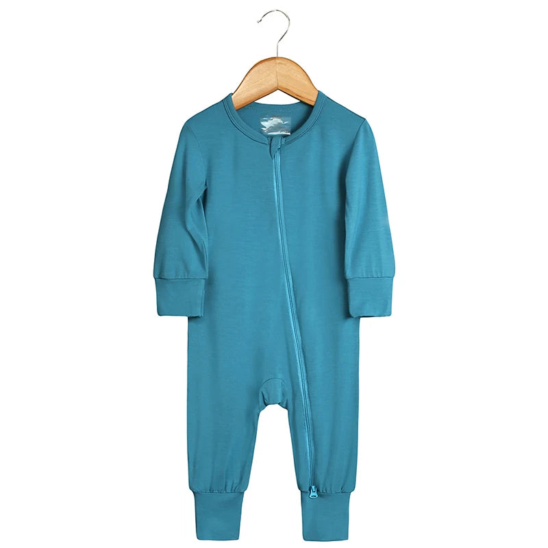 2026 Newborn Baby Bamboo Fiber Romper Solid Breathable Long Sleeve Clothes For 0-24M Boy Girl Jumpsuit Infant Loungewear Pyjamas