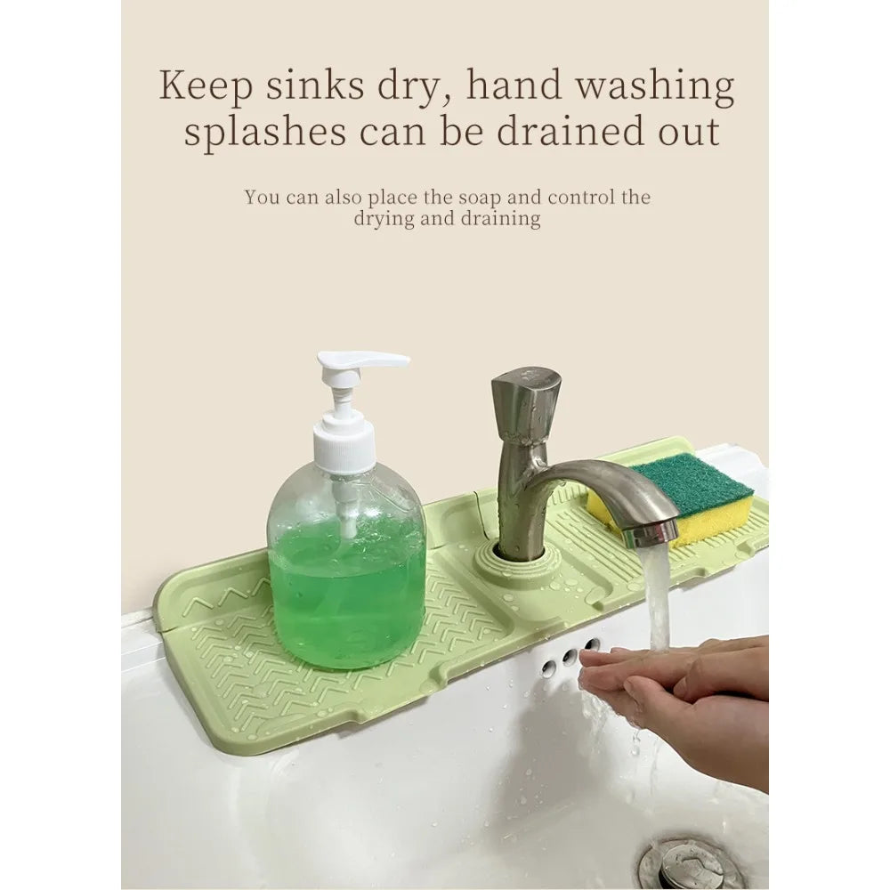 Kitchen Tools Silicone Faucet Drain Pad Slope Drain Pad Storage Pad Foldable Wash Table Waterproof Pad