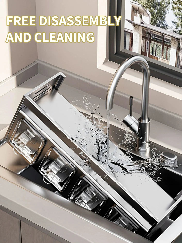 1 Equipped Kitchen Seasoning Shelf, No Drilling, Wall Hanging, Countertops, Cabinets, Multi-Functional Seasoning Storage Shelf