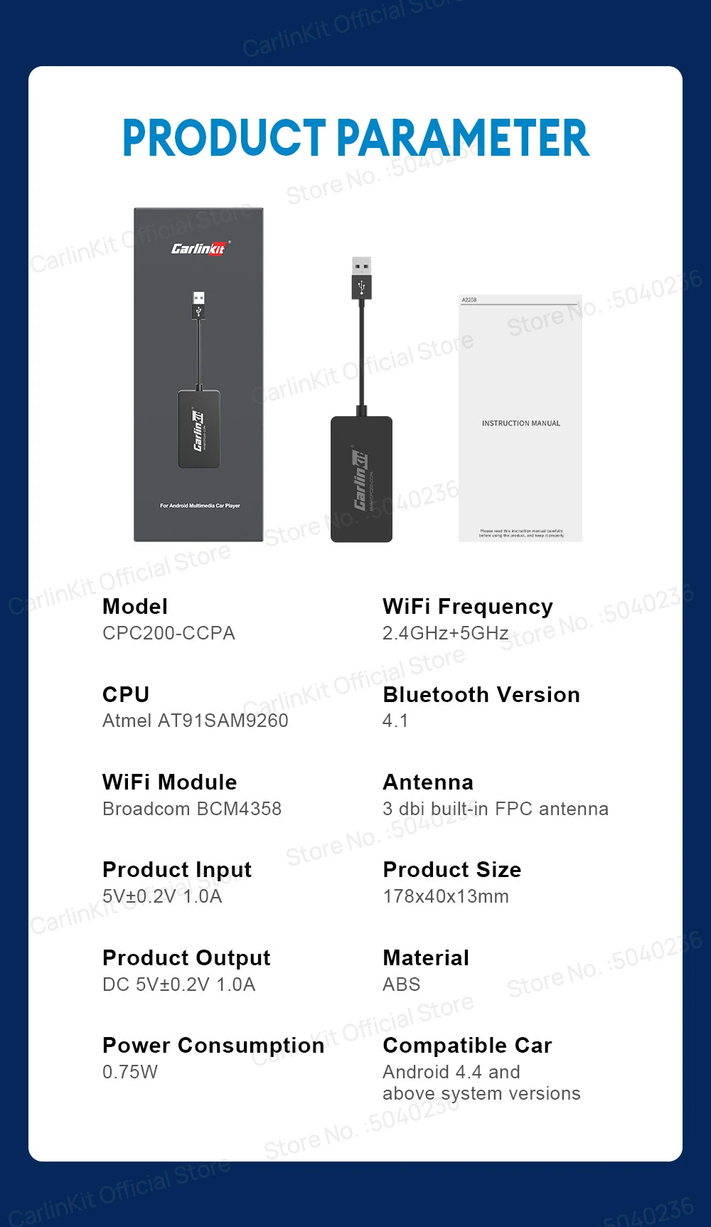 CarlinKit CCPA Wireless CarPlay Für Android Auto Radio Drahtlose Android Auto Drahtlose Auto Connect Mirrorlink Smart USB Adapter