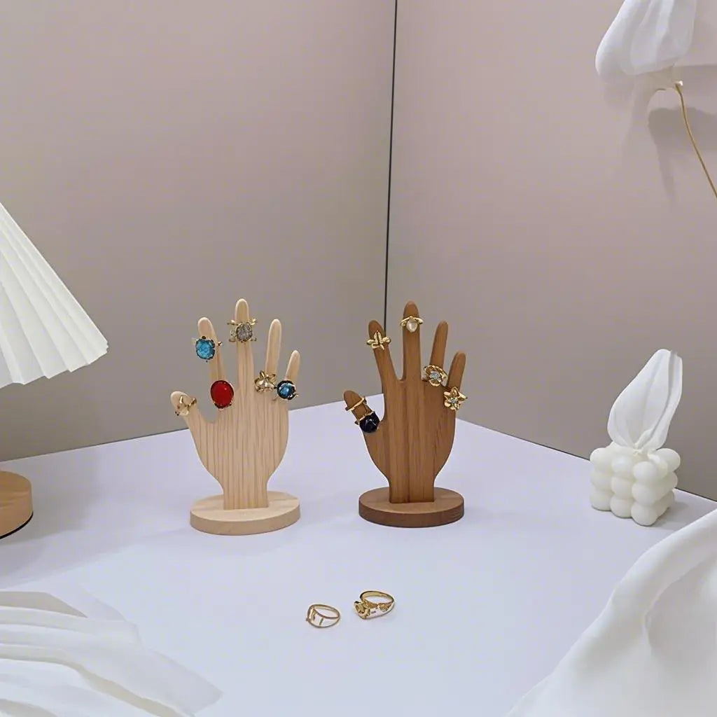 Handförmiger Schmuckständer, Multifunktionales Schmuckregal, Fingerhand-Display für Armbänder, Holzringhalter, Handringhalter