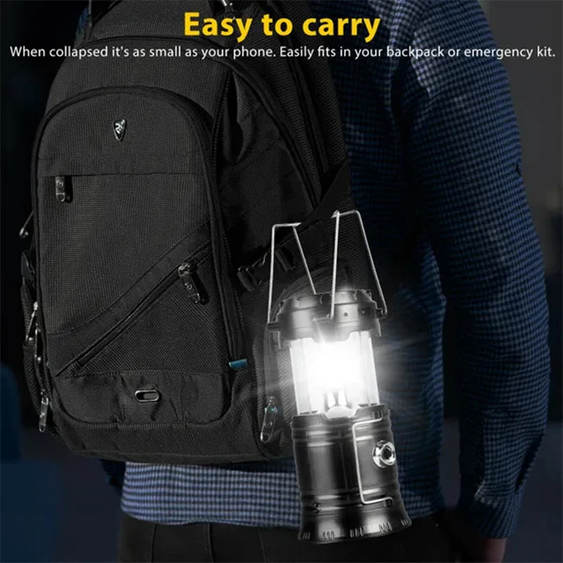1/2Pack 6 in 1 Multifunction Lantern, LED Solar Camping Lanterns, USB Rechargeable Portable Flashlight, Waterproof Ultra Bright