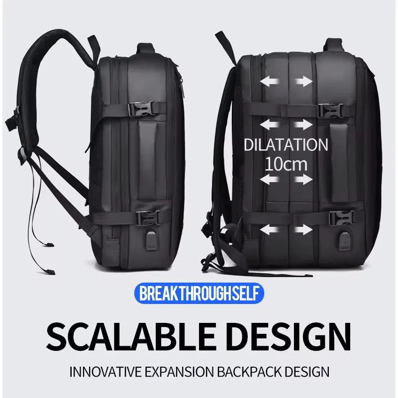 Weixier 16-Zoll-High-End-Rucksack für Herren mit großem Fassungsvermögen, Computertasche, High-End-Business-Tasche, erweiterbarer Rucksack, Hexe, USB