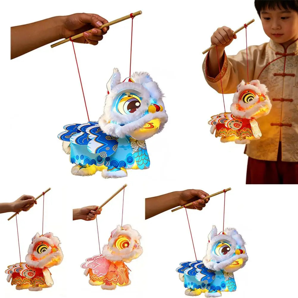 2026 Year of the Horse Chinese New Year Lion Dance Lantern DIY Kit Waterproof Light Up Handheld Toy LED Copper Festive Craft