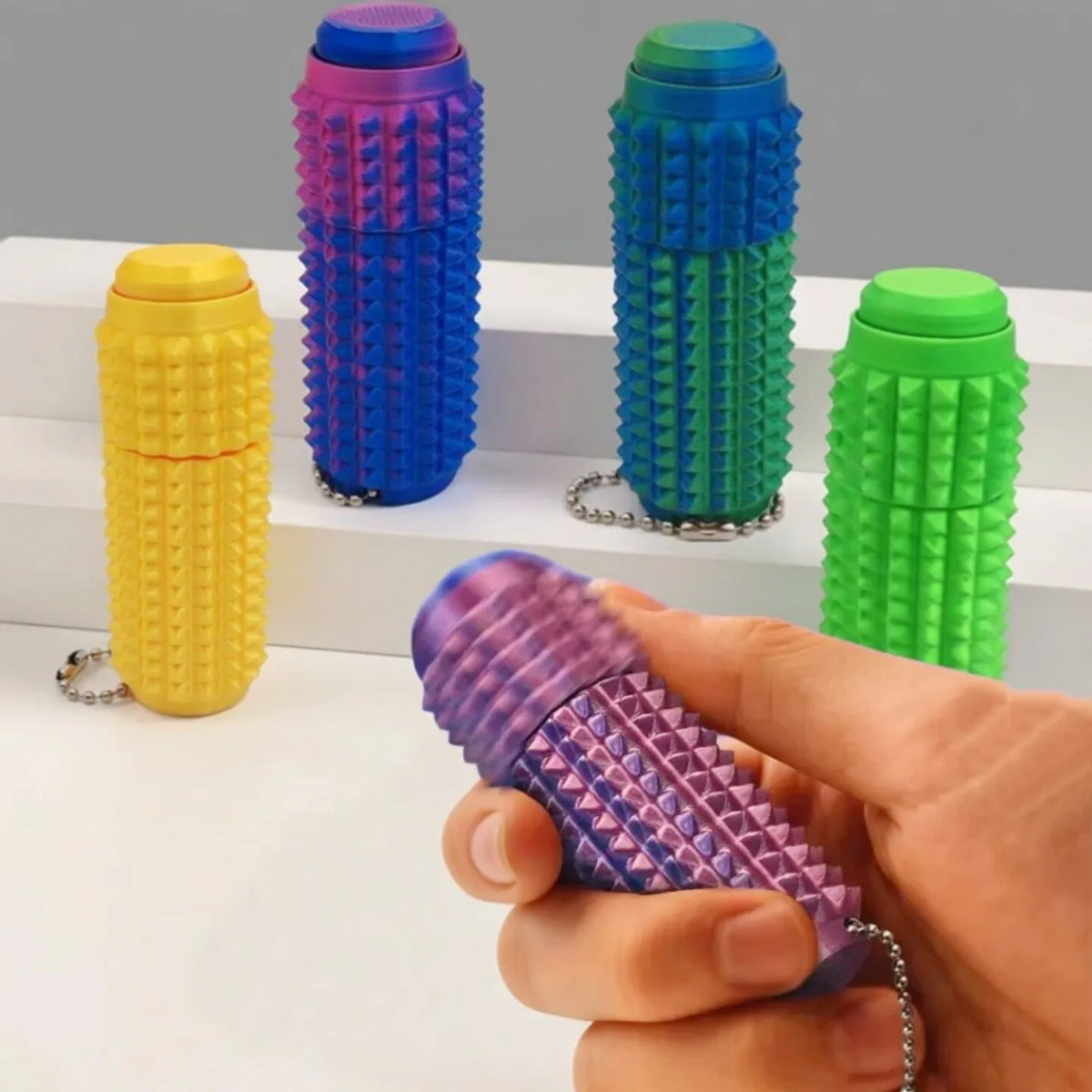 Spiky Gradient Rotating Fidget Stick Tactile Stress Relief Gadget Portable Pocket Adult Anti-Anxiety EDC Relax Holiday Gift