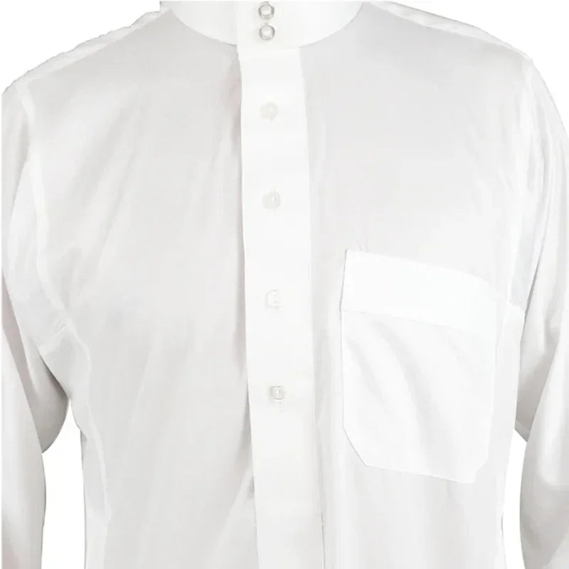 Islamic Clothing Men Solid Long Sleeve Loose Muslim Male Saudi Arabia Pakistan Kurta Muslim Costumes Muslim Dress Kaftan Thobe