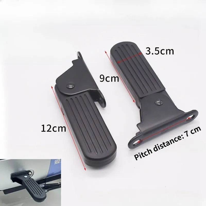 1 Pair Foldable Front Foot Pedals for Yadi Aima Harley U1 E-Bike Lightweight Aluminum Alloy Anti-Slip Cycling Pedals Accessories