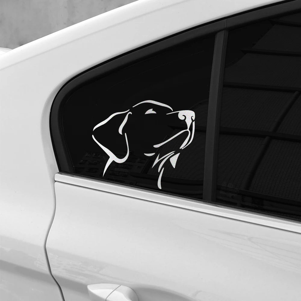 14x12cm Labrador Auto reflektierende Aufkleber Auto Vinyl Film niedlichen Hund Aufkleber für Fahrzeug fenster Motorrad Laptop Auto Zubehör