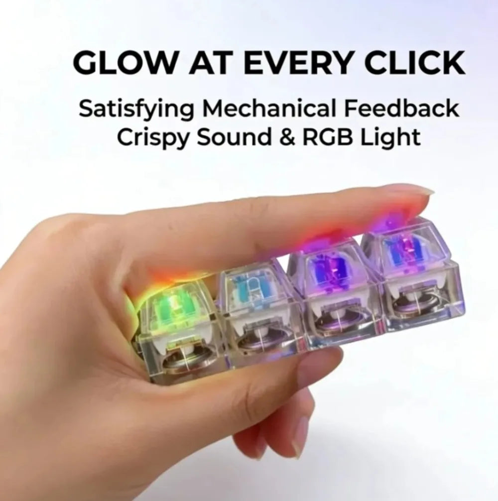Popular Fidget Keyboard Pop It, Transparent Button Toy Spinning Top Style, Party Gift, Stress Relief for Adults Office Use
