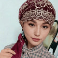 Islamic Embroidery Hat Caps For Woman Muslim Hijab Headband Instant Scarf Hijab  Muslim Turban Splendid Bandana