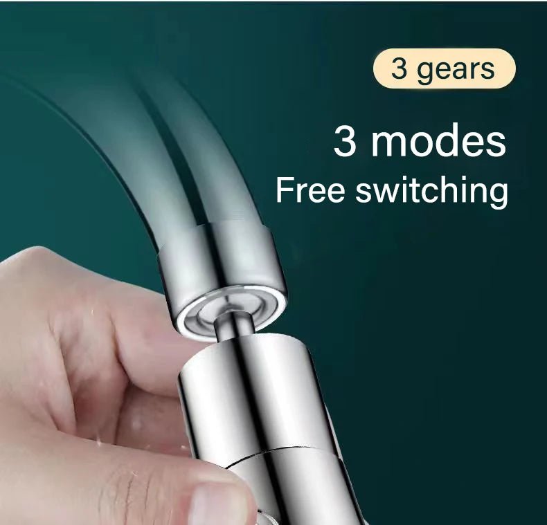 3 In 1 Kitchen Faucet Extender Universal 360° Rotate Pull Out Kitchen Tap Multi-mode Strong Flushing Booster Kitchen Accessories