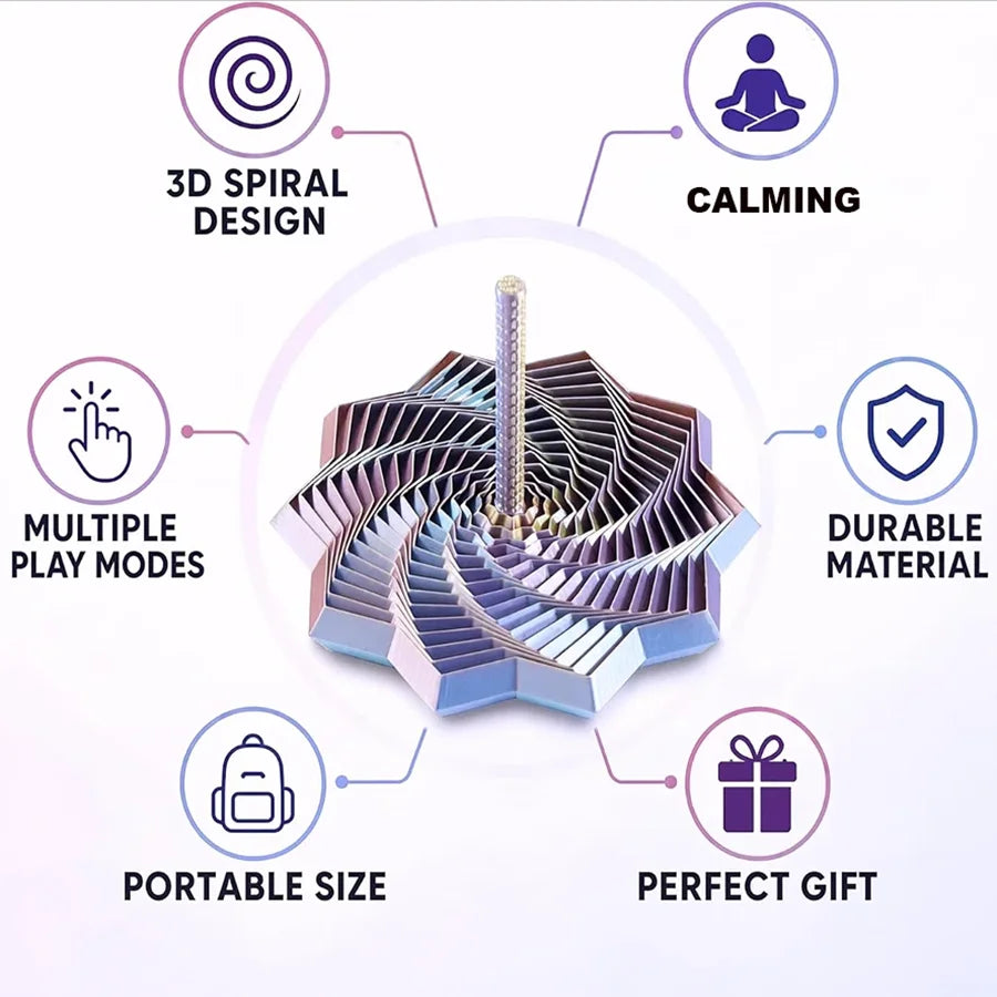1Pc Random Color 3D-Printed Star Fidget Spinner - 2-Size Gradient Rotating Polygons, Expandable Sensory Desktop Decor & Stress