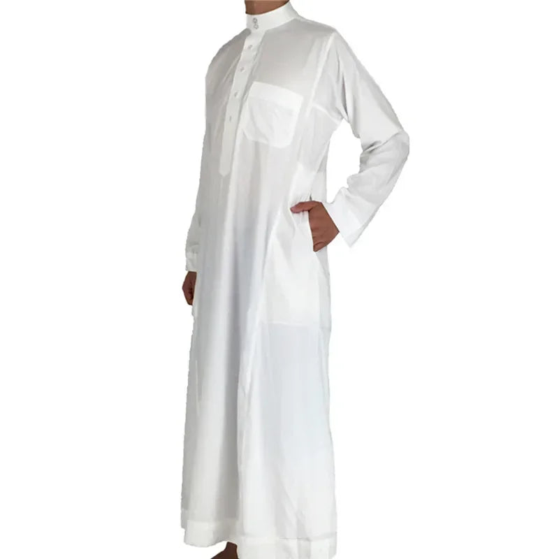 Islamic Clothing Men Solid Long Sleeve Loose Muslim Male Saudi Arabia Pakistan Kurta Muslim Costumes Muslim Dress Kaftan Thobe