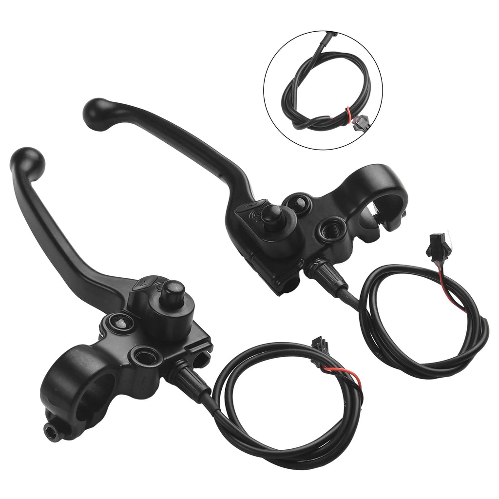 1 Pair E-Bike Mechanical Brake Levers Electric Bicycle Part With Parking Button 2-pin Male Cycling Handle Ebike Accessories