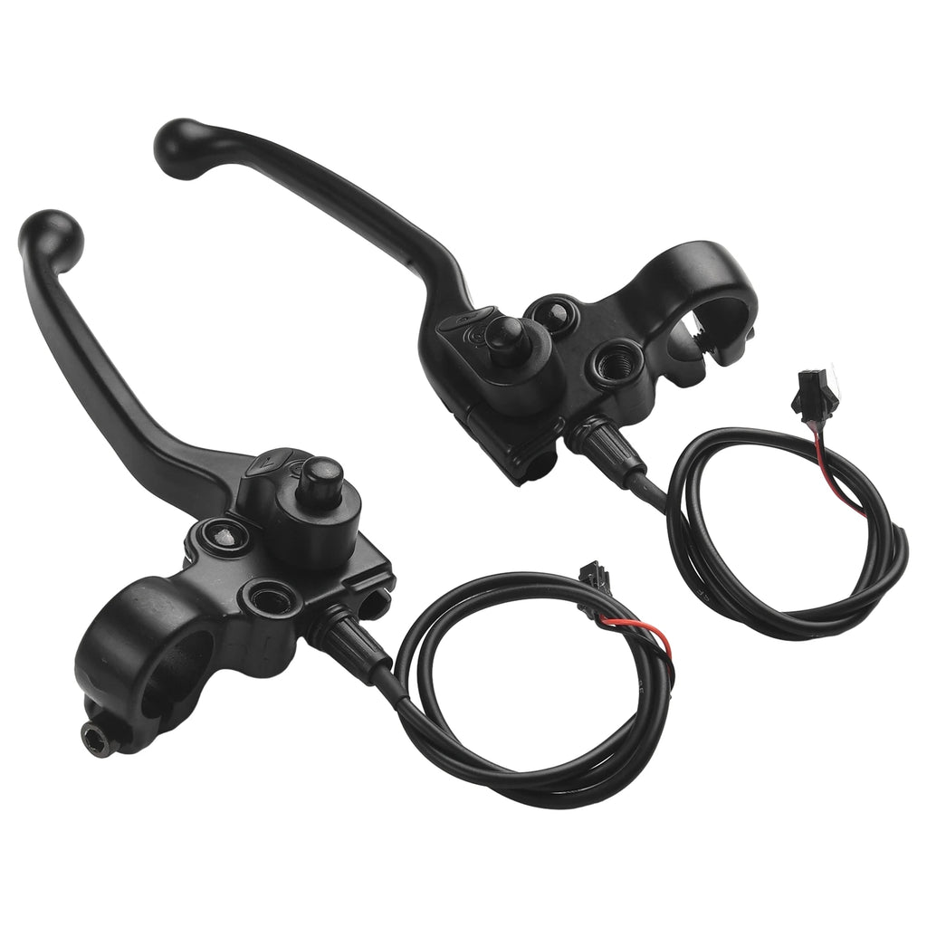 1 Pair E-Bike Mechanical Brake Levers Electric Bicycle Part With Parking Button 2-pin Male Cycling Handle Ebike Accessories