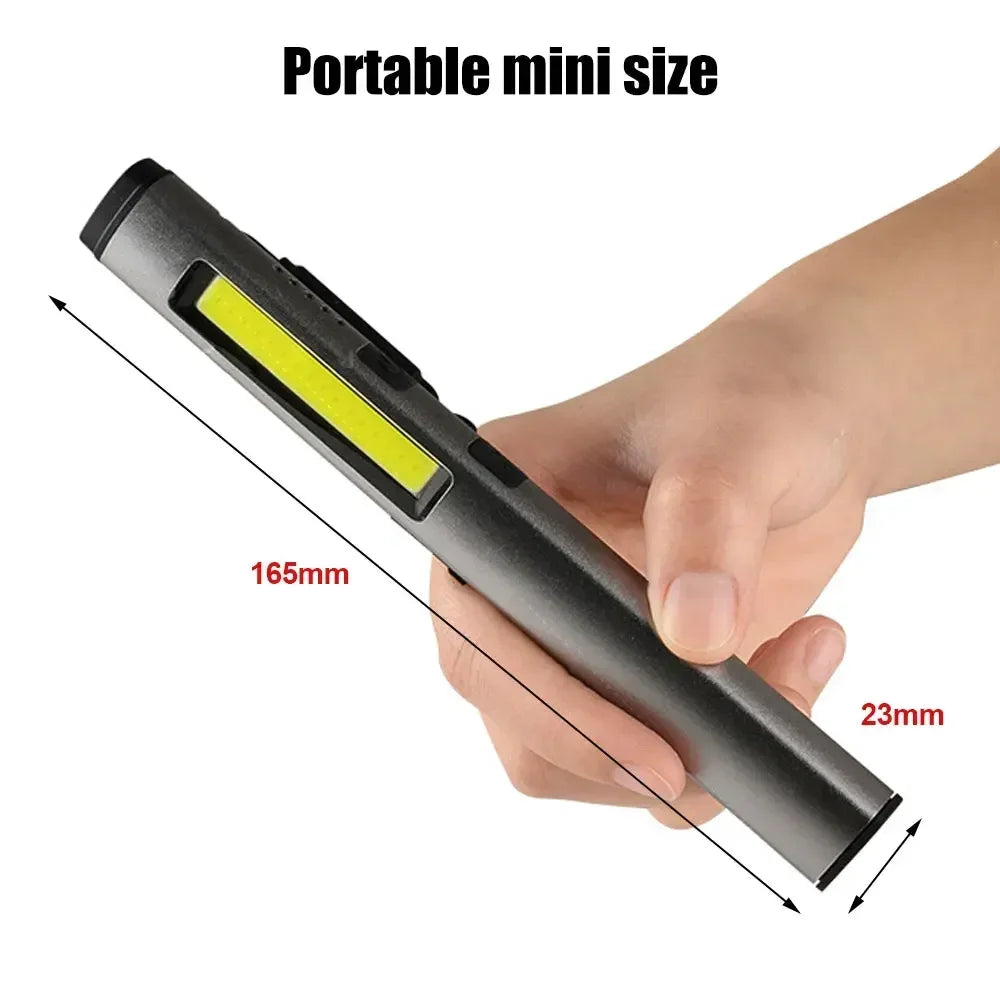 KDULIT 4 in 1 Multifunctional LED Pen Flashlight Built in 800mah Battery USB Rechargeable with Magnetism Work Repair Lantern