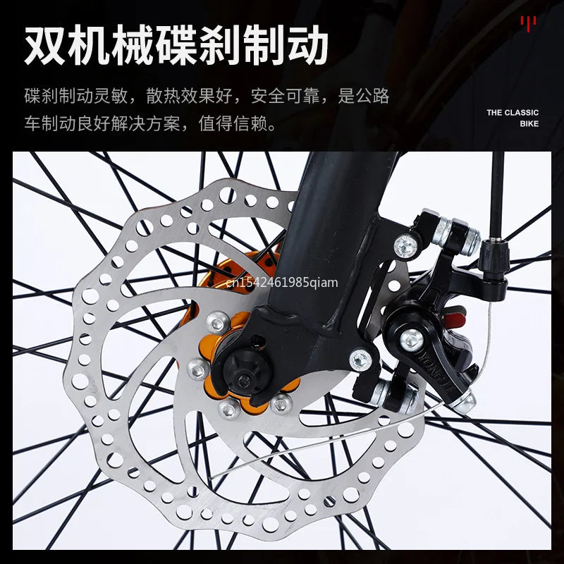2027Curved handle Road Bike 700C Variable Speed Mountain Bike Student Adult BICYCLE Double Disc Brake Bike Rennrad Carbon