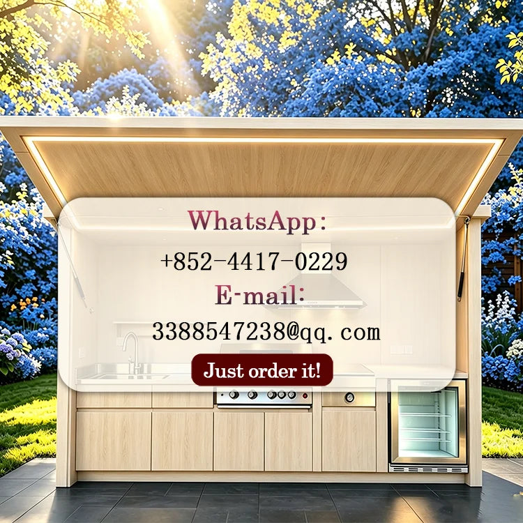 Wetterfester Outdoor-Küchenschrank Großer Stauraum Aluminium-Outdoor-Küchenschrank für Villa Garten Hinterhof BBQ Kochen