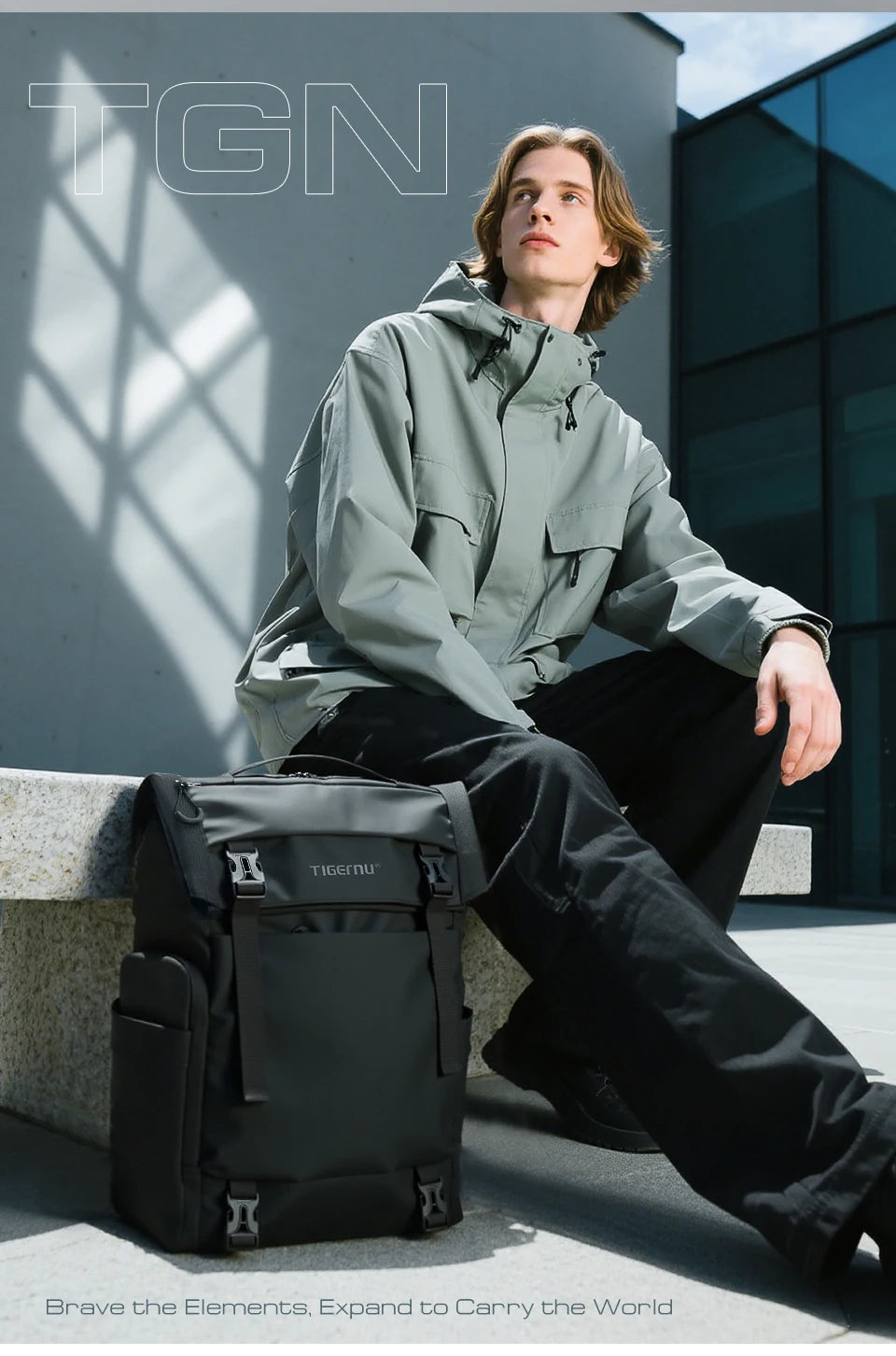 Tigernu Reiserucksack für Herren, TPU, wasserdicht, Rucksack für Herren, erweiterbar, Herrenrucksack, Business-Taschen, Schulrucksack