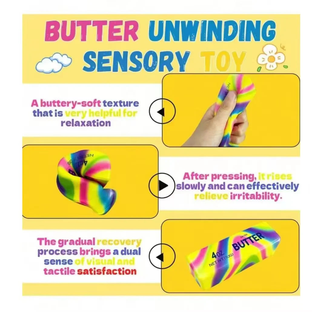1/2/3/5 Pieces of Soft and Squeezable Butter Sticks Hand Squeezed Adult Fidget Toy Gifts to Relieve Anxiety and Stress for Adult