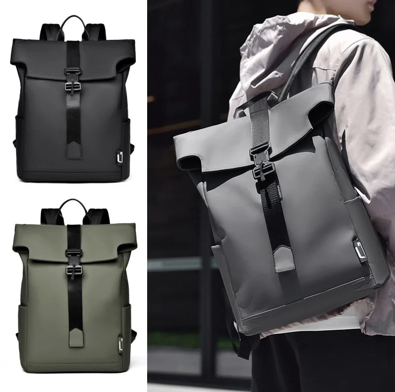 Neuer Herren-Rucksack mit Flip-Cover und magnetischer Schnalle, lässiger Outdoor-Reiserucksack, multifunktionaler Computer-Rucksack mit großer Kapazität