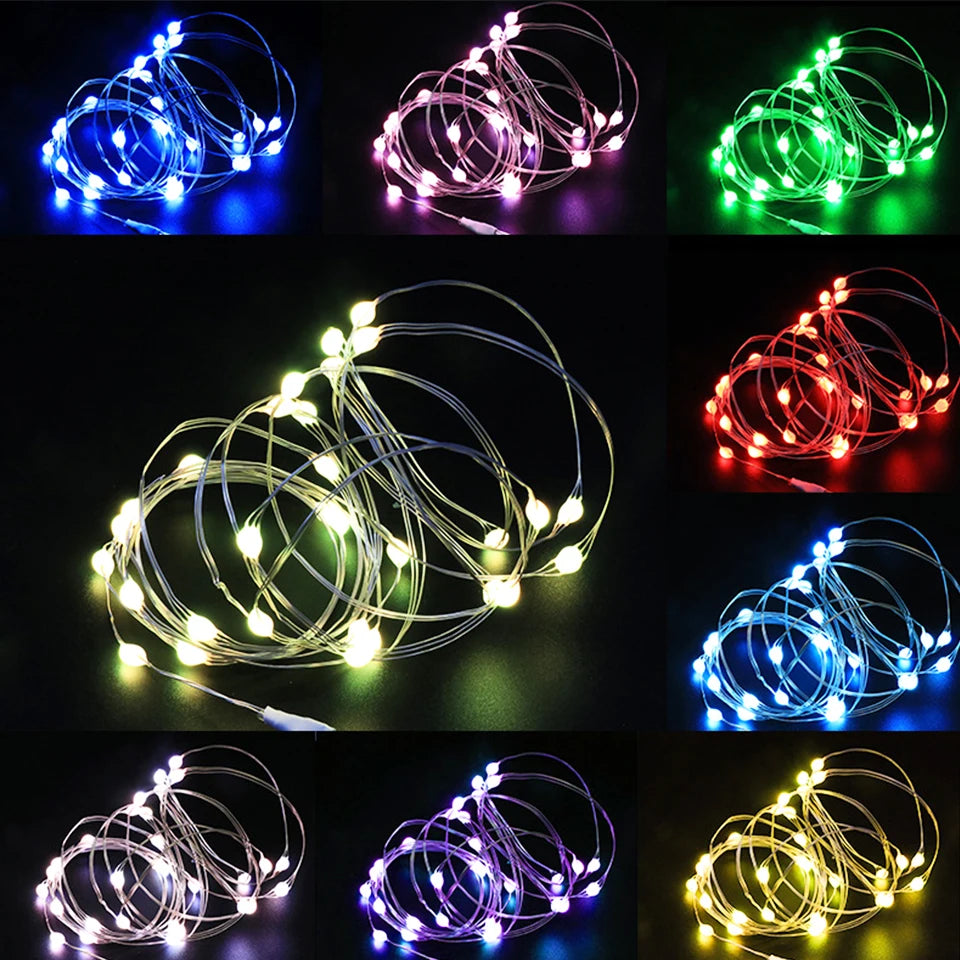 10/PCS 5M/3M LED Lantern Christmas Fairy Tale Lamp Lantern Cake Gift Box Creative Star String Light Battery Copper Wire Light