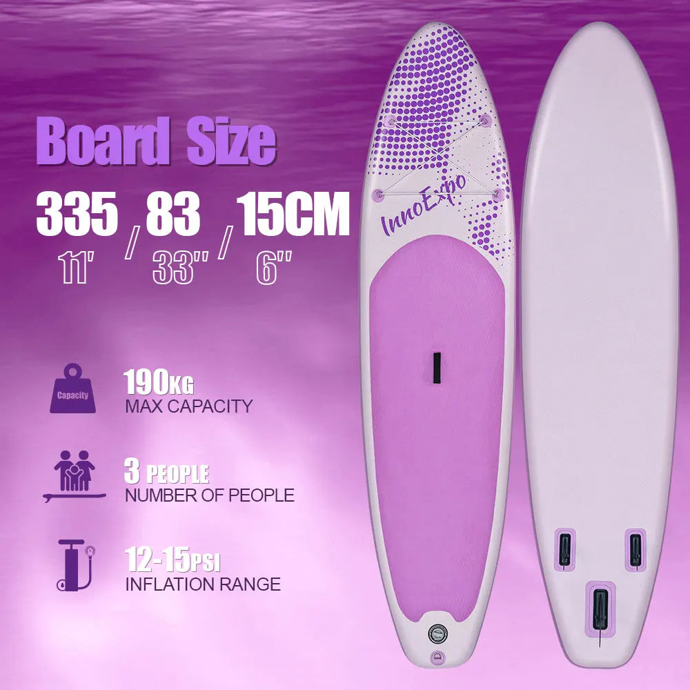 InnoExpo Inflatable Paddling Board Surf Sup Stand Up Paddling Board Non-Slip Water Sport Paddle Board 320*83*15 with Accessories