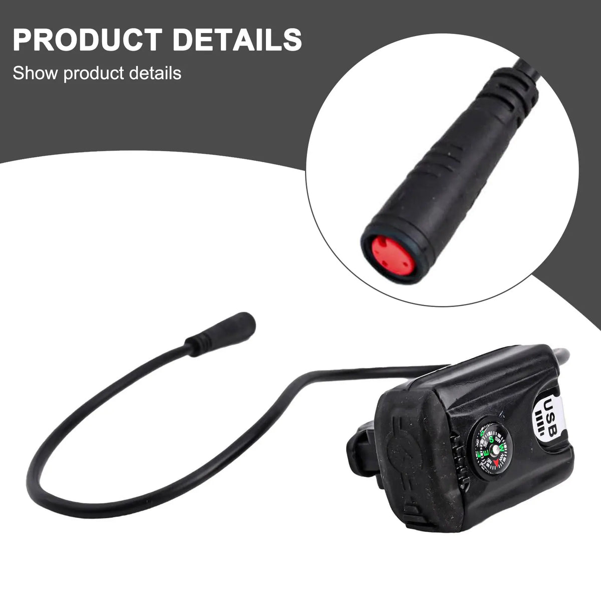 1pcs 36-48V Battery Charger- USB Adapter For Ebikes 5V2.1A USB Output Electric Bicycle For Charger- Mount For Motorcycle Scooter