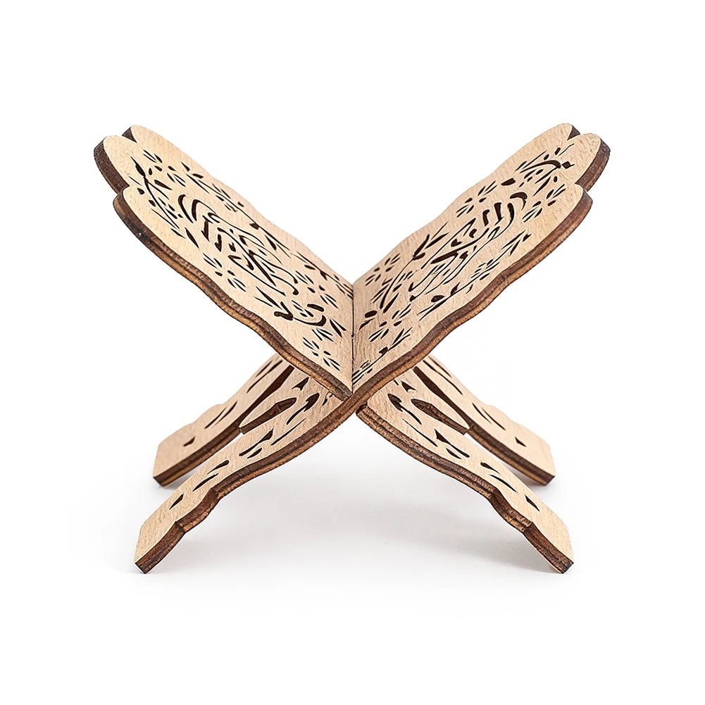 Wooden Islamic Middle Eastern Foldable Quran Stand Ramadan Muslim Eid DIY Home Storage Display Reading Prayer Table Decoration