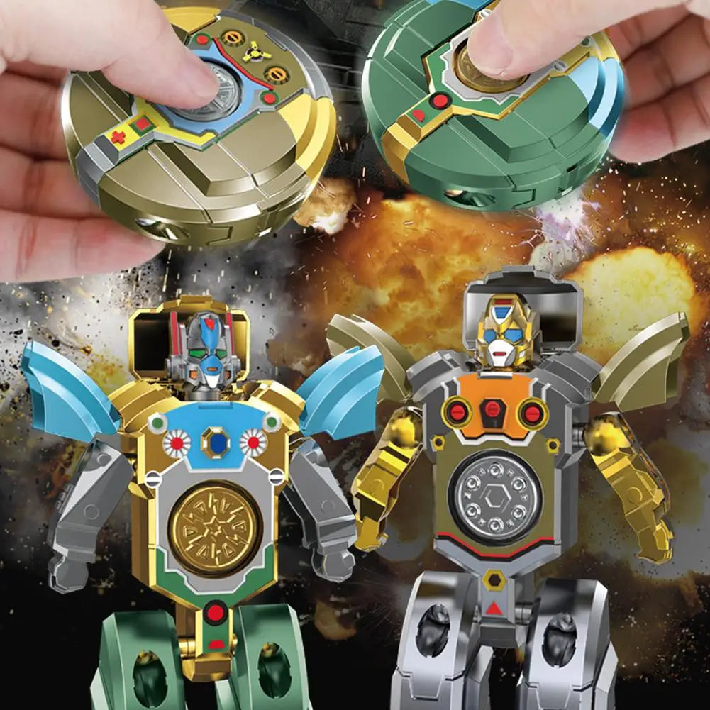 Transformable Fidget Spinners Funny Sensory Fidget Toys Deformable DIY Round to Robot Fingertip Toys for Kids Party Gifts