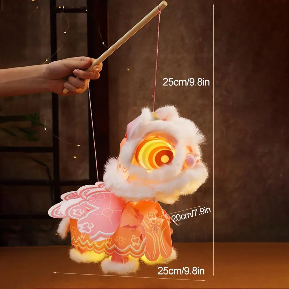2026 Year of the Horse Chinese New Year Lion Dance Lantern DIY Kit Waterproof Light Up Handheld Toy LED Copper Festive Craft