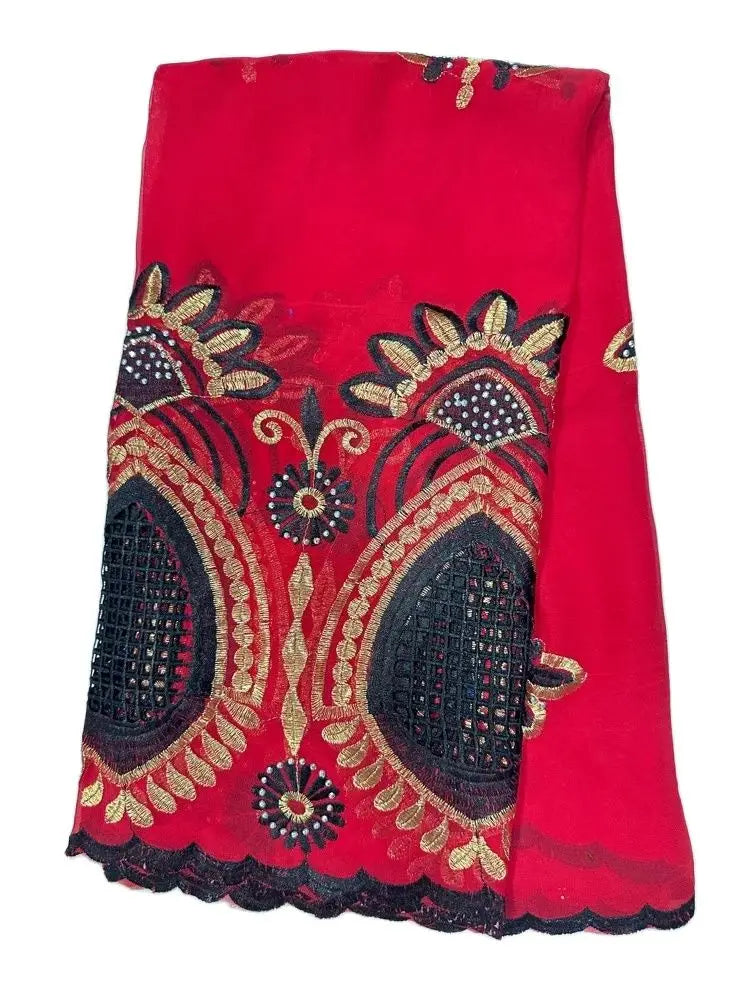 Fashionable Islamic New 2025 Dubai African Chiffon Hijab Pashmina Large Embroidered Shawl for Muslim Women Turban Headscar