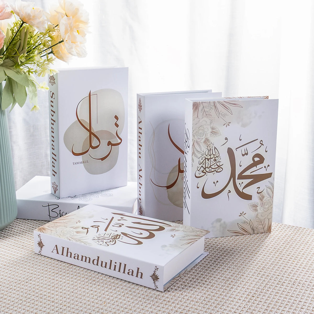 Islamic Luxury Fake Book Decorative Books Storage Box Coffee Table Interior Decoration Kaaba Mosque Muslims Bedroom Home Decor