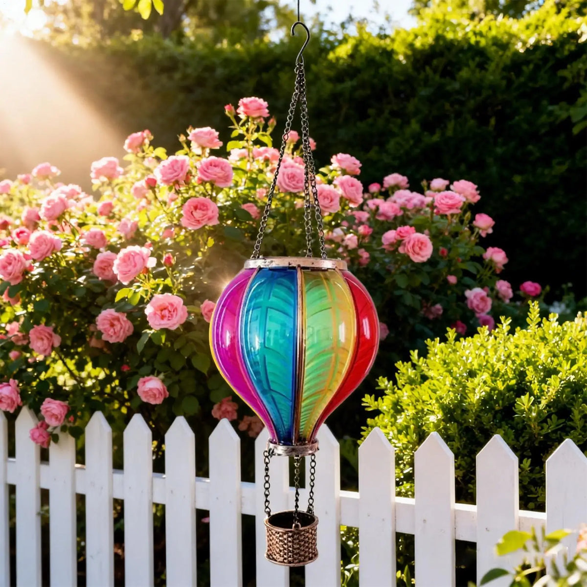 Hot Air Balloon Lanterns Solar Lantern Waterproof Portable Decorative Decor Lamp for Outside Garden Patio Balcony Night Decor